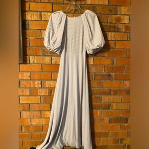 ASOS lavender maxi dress with puff sleeves and open back size 0